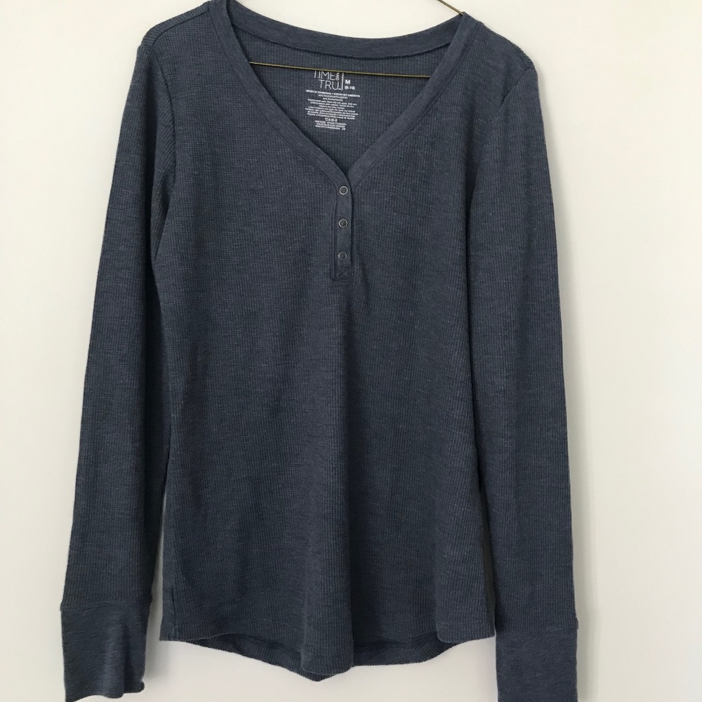 TIME and TRU long sleeve blue/grey thermal.